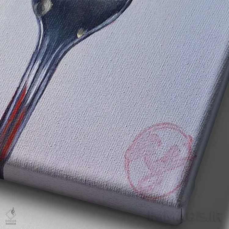 تابلو چنگال را فرو کن اثر ابرا جانسون - نمای نزدیک بافت بوم