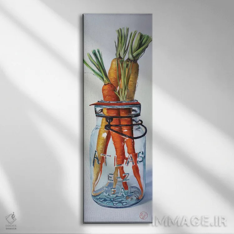 تابلو خوراک خرگوش اثر ابرا جانسون - نمای روبهرو روی دیوار