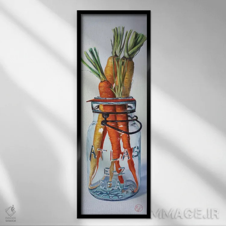 تابلو خوراک خرگوش اثر ابرا جانسون - نمای قابدار مشکی