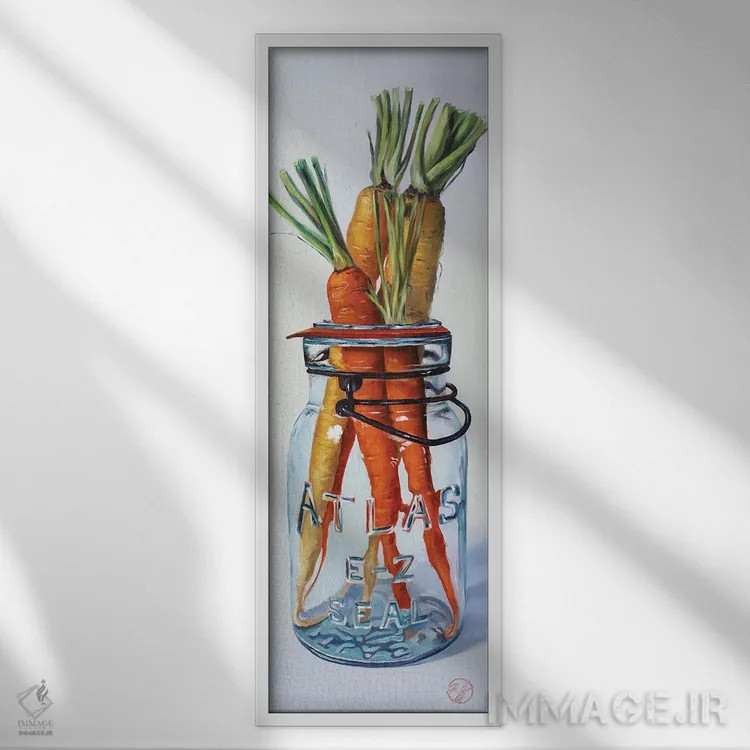 تابلو خوراک خرگوش اثر ابرا جانسون - نمای قابدار سفید