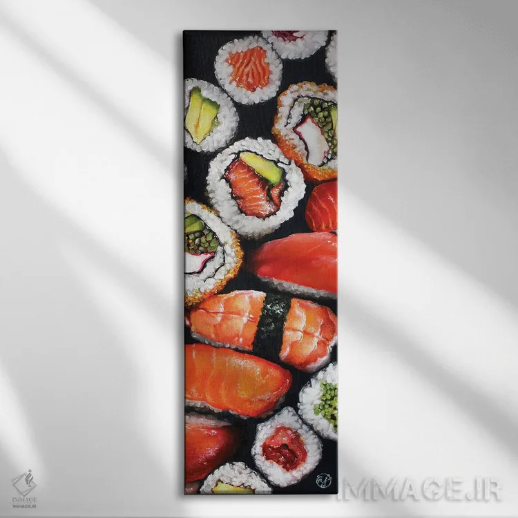 تابلو سینی سوشی اثر ابرا جانسون - نمای روبهرو روی دیوار