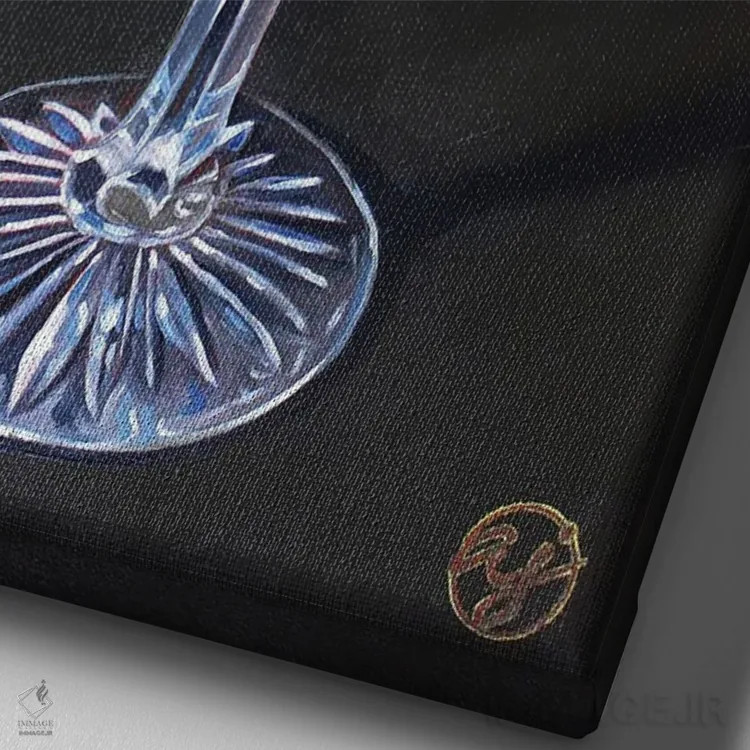 تابلو کوکتل تابستانی اثر ابرا جانسون - نمای نزدیک بافت بوم