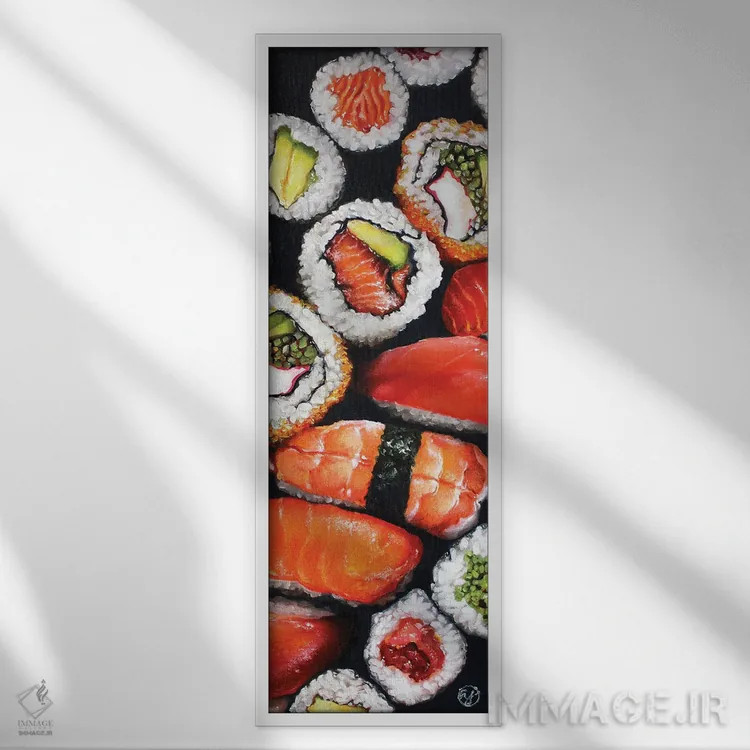 تابلو سینی سوشی اثر ابرا جانسون - نمای قابدار سفید