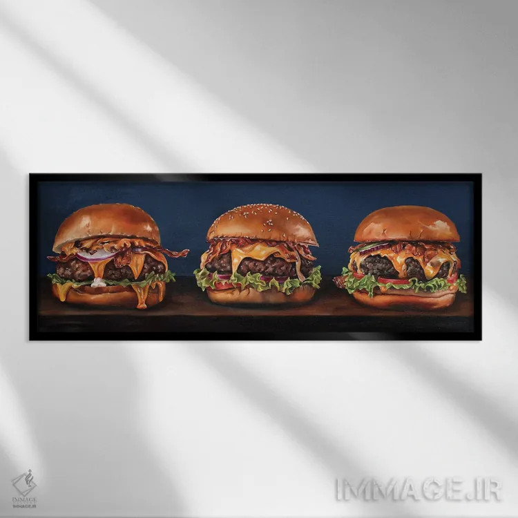 تابلو سه برابری (سه تا یک پوندی) اثر ابرا جانسون - نمای قابدار مشکی