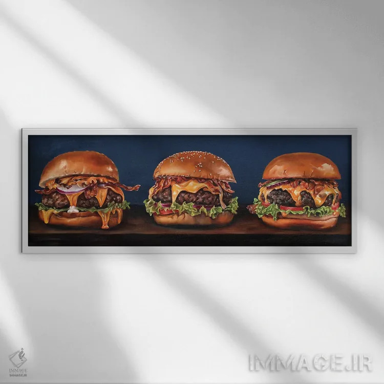 تابلو سه برابری (سه تا یک پوندی) اثر ابرا جانسون - نمای قابدار سفید