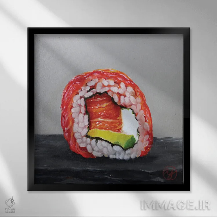 تابلو سوشی ۱ اثر ابرا جانسون - نمای قابدار مشکی