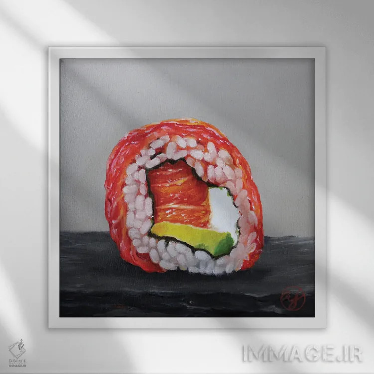 تابلو سوشی ۱ اثر ابرا جانسون - نمای قابدار سفید