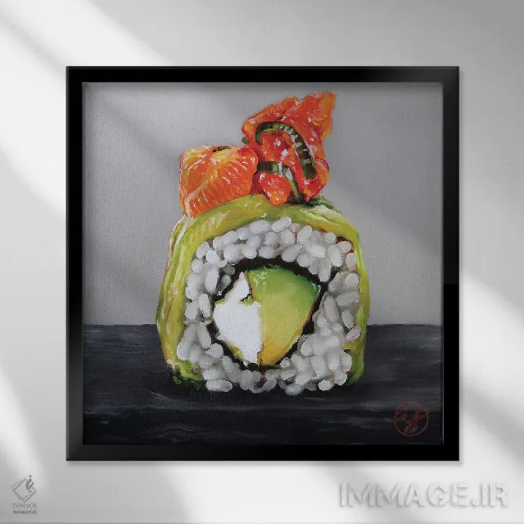 تابلو سوشی ۳ اثر ابرا جانسون - نمای قابدار مشکی