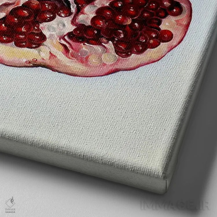 تابلو انارها اثر ابرا جانسون - نمای نزدیک بافت بوم