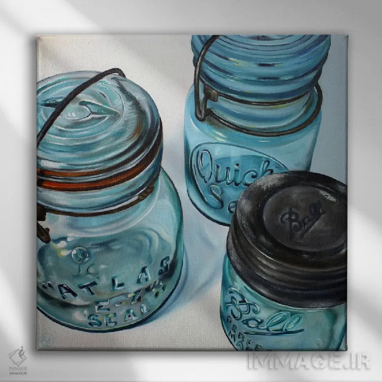 تابلو سه شیشه اثر ابرا جانسون - نمای روبهرو روی دیوار