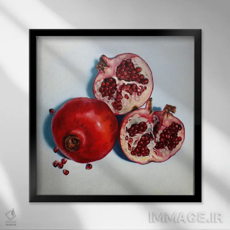 تابلو انارها اثر ابرا جانسون - نمای قابدار مشکی