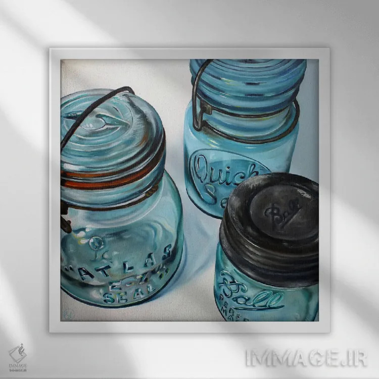 تابلو سه شیشه اثر ابرا جانسون - نمای قابدار سفید