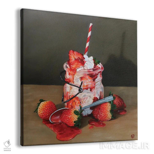 تابلو توتفرنگی و خامه اثر ابرا جانسون - نمای پرسپکتیو محصول