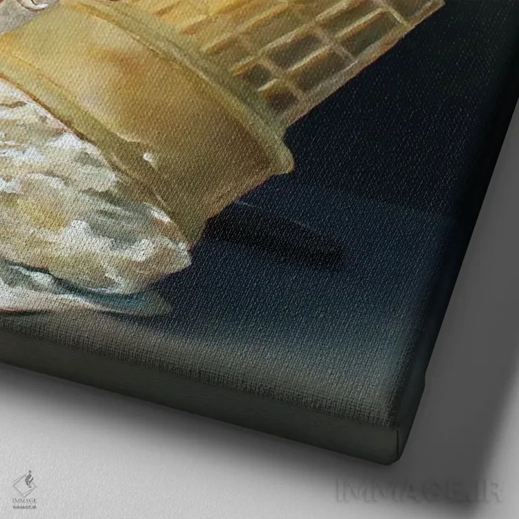 تابلو جشن بستنی اثر ابرا جانسون - نمای نزدیک بافت بوم