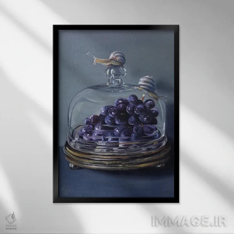 تابلو تنقلات حلزون اثر ابرا جانسون - نمای قابدار مشکی