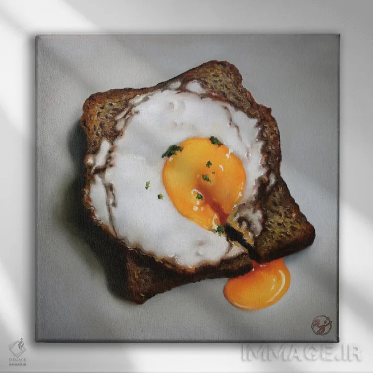 تابلو تست تخممرغ اثر ابرا جانسون - نمای روبهرو روی دیوار