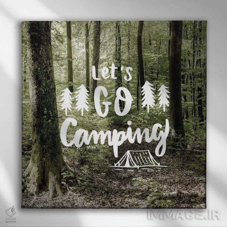 تابلو بیایید کمپینگ برویم اثر آن بیلی - نمای روبهرو روی دیوار