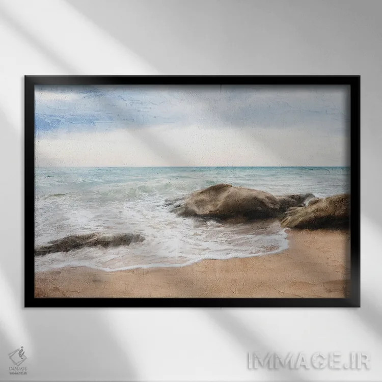 تابلو ساحل شمالی اثر آن بیلی - نمای قابدار مشکی