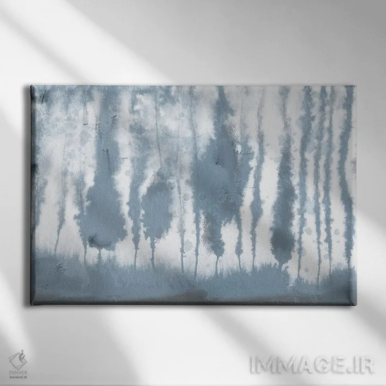 تابلو آبیهای سایهدار اثر آن بیلی - نمای روبهرو روی دیوار
