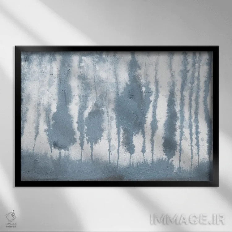 تابلو آبیهای سایهدار اثر آن بیلی - نمای قابدار مشکی