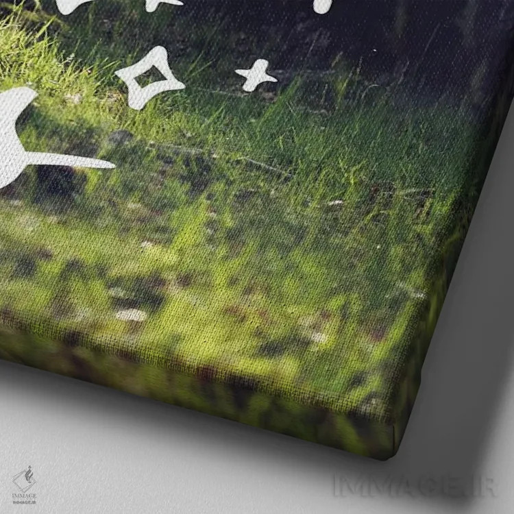 تابلو خوابیدن زیر ستارگان اثر آن بیلی - نمای نزدیک بافت بوم