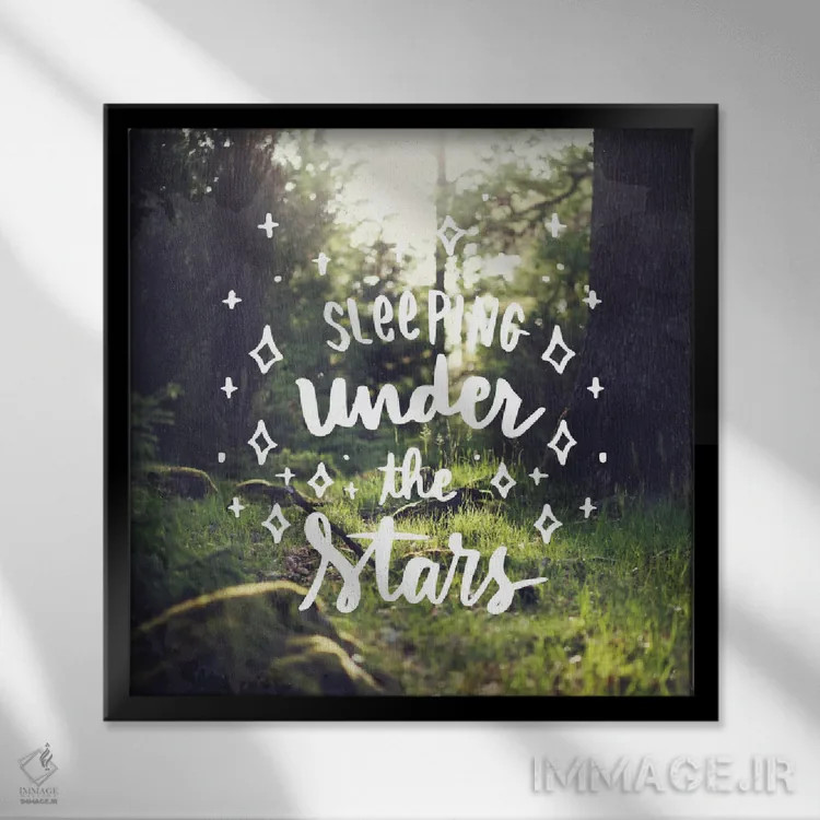 تابلو خوابیدن زیر ستارگان اثر آن بیلی - نمای قابدار مشکی