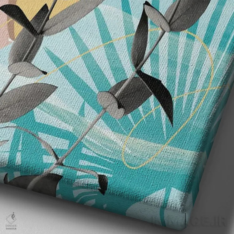 تابلو واحه تابستانی اکالیپتوس استوایی I اثر هنر آنیتا و بلا - نمای نزدیک بافت بوم