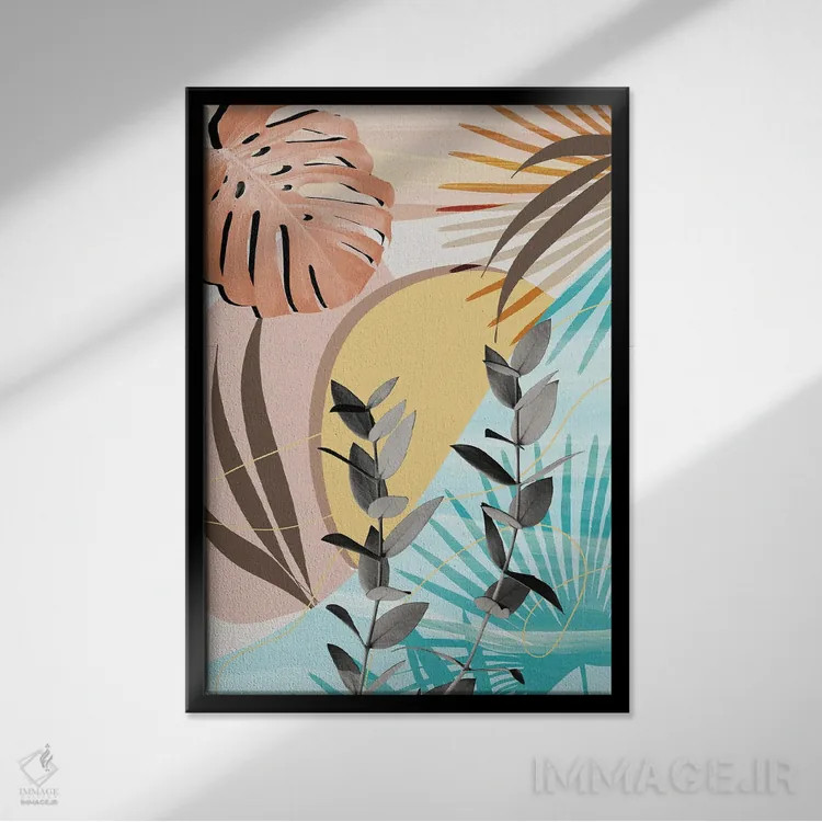 تابلو واحه تابستانی اکالیپتوس استوایی I اثر هنر آنیتا و بلا - نمای قابدار مشکی