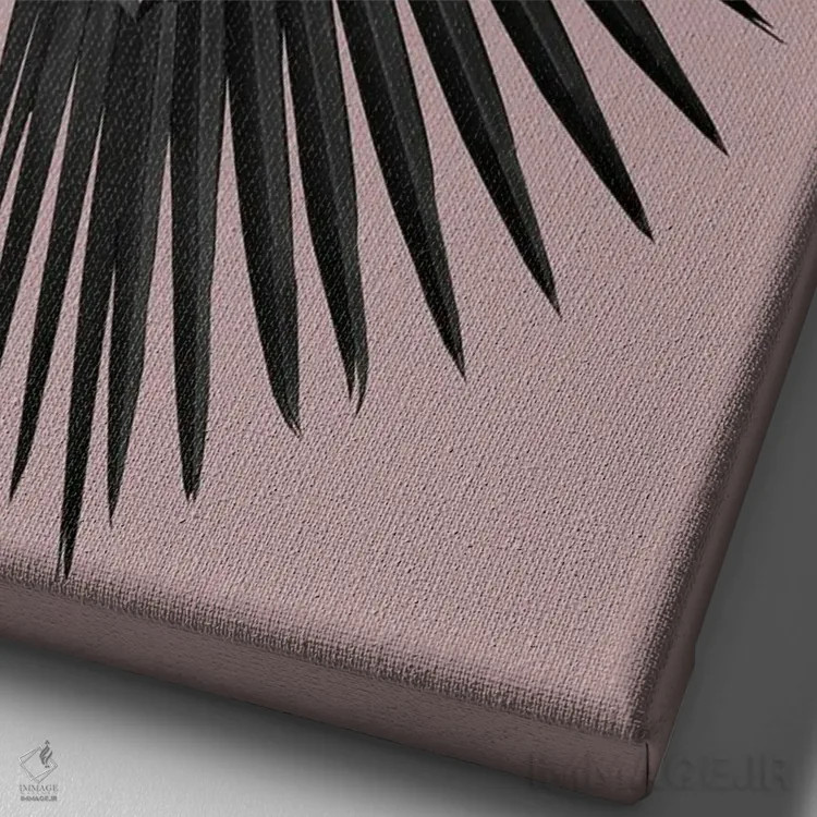 تابلو درخت بادبزنی با گل و درخشش چشمگیر III اثر هنر آنیتا و بلا - نمای نزدیک بافت بوم