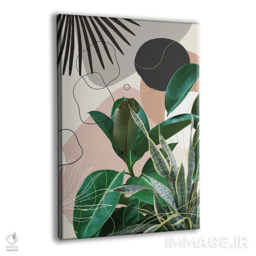 تابلو فیکوس، گیاه ماری و بادبزنی با ظرافت I اثر هنر آنیتا و بلا - نمای پرسپکتیو محصول