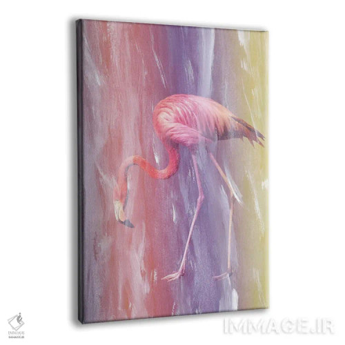 تابلو فلامینگو در باران رنگی I اثر هنر آنیتا و بلا - نمای پرسپکتیو محصول