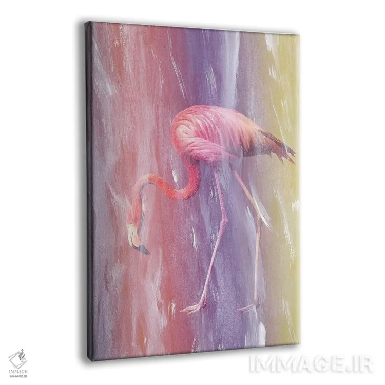 تابلو فلامینگو در باران رنگی I اثر هنر آنیتا و بلا - نمای پرسپکتیو محصول
