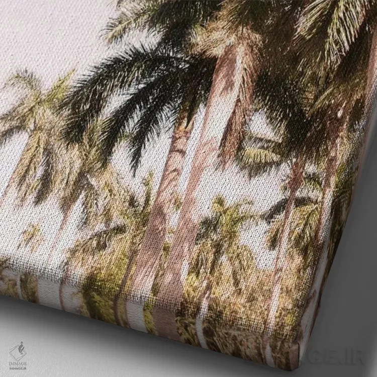 تابلو حس نخل فلوریدا II اثر هنر آنیتا و بلا - نمای نزدیک بافت بوم