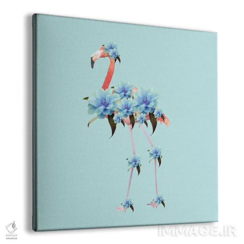 تابلو فلامینگو گلدار I اثر هنر آنیتا و بلا - نمای پرسپکتیو محصول