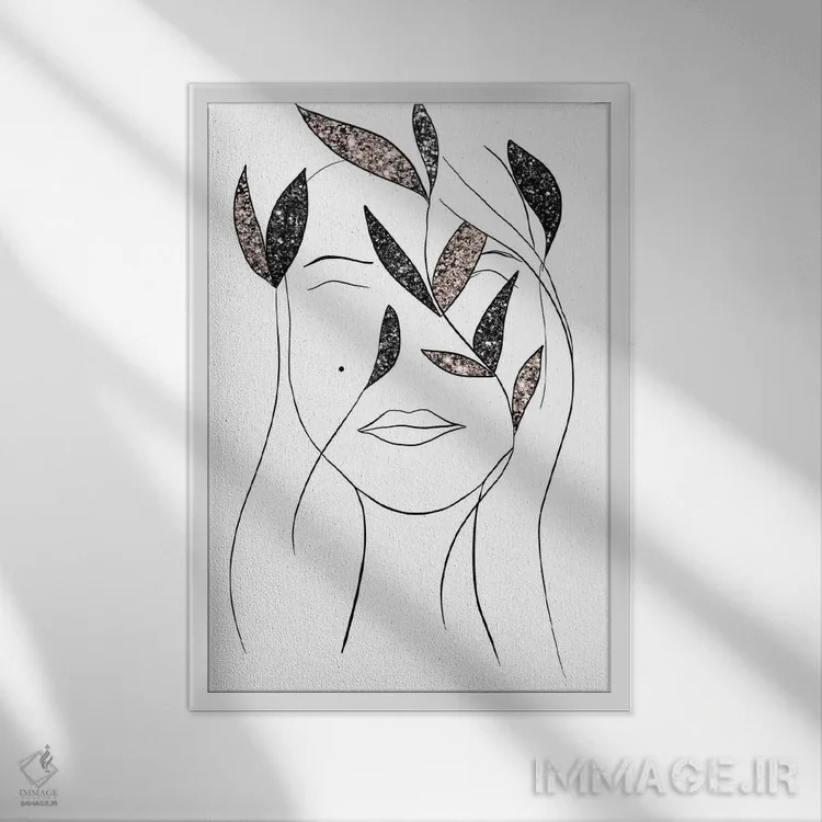 تابلو بانوی درخشان III (درخشش مصنوعی) اثر هنر آنیتا و بلا - نمای قابدار سفید