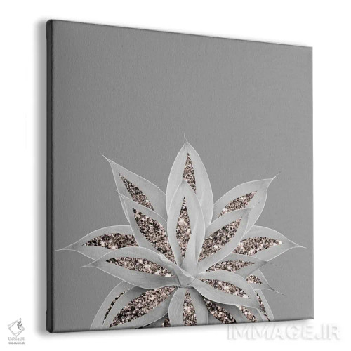تابلو آگاو خاکستری I با درخشش رزگلد اثر هنر آنیتا و بلا - نمای پرسپکتیو محصول