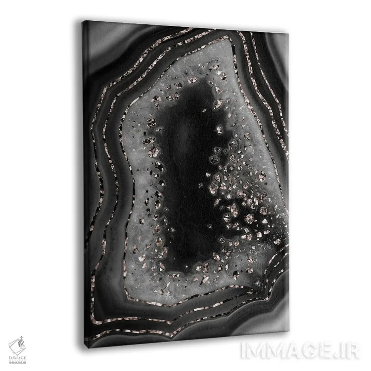 تابلو عقیق با درخشش رزگلد در شب پرزرقوبرق I اثر هنر آنیتا و بلا - نمای پرسپکتیو محصول