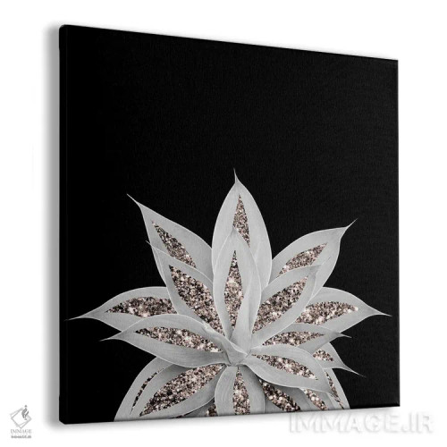 تابلو آگاو خاکستری II با درخشش رزگلد اثر هنر آنیتا و بلا - نمای پرسپکتیو محصول