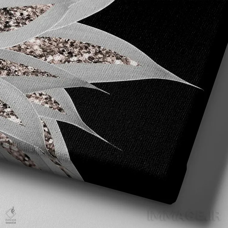 تابلو آگاو خاکستری II با درخشش رزگلد اثر هنر آنیتا و بلا - نمای نزدیک بافت بوم