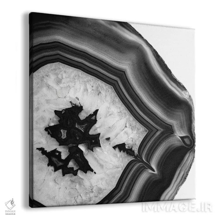 تابلو عقیق خاکستری، سیاه و سفید شیک I اثر هنر آنیتا و بلا - نمای پرسپکتیو محصول