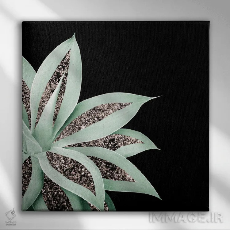 تابلو آگاو درخشان پرزرقوبرق II اثر هنر آنیتا و بلا - نمای روبهرو روی دیوار