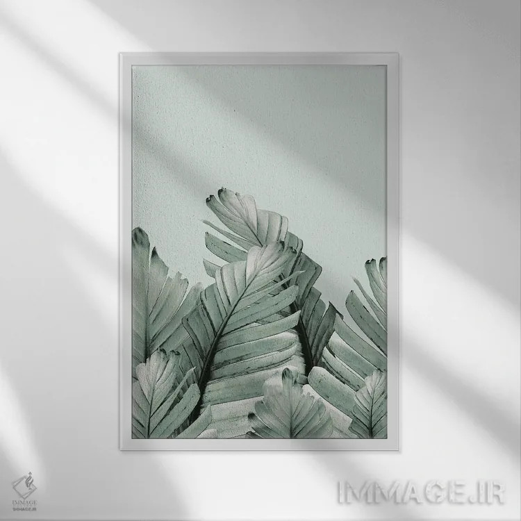 تابلو رویای برگ موز سبز III اثر هنر آنیتا و بلا - نمای قابدار سفید