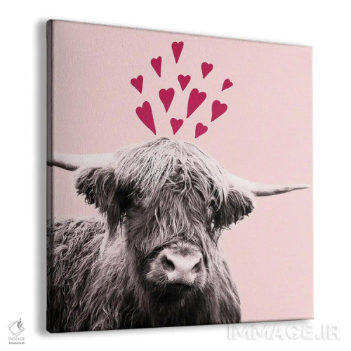 تابلو گاو کوهستانی روز ولنتاین I اثر هنر آنیتا و بلا - نمای پرسپکتیو محصول