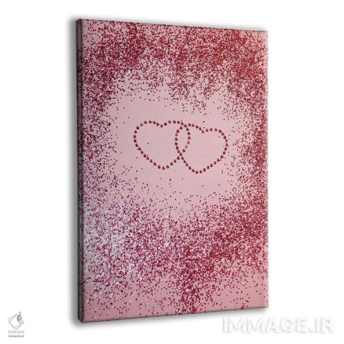 تابلو قلبهای براق و عاشقانه I اثر هنر آنیتا و بلا - نمای پرسپکتیو محصول