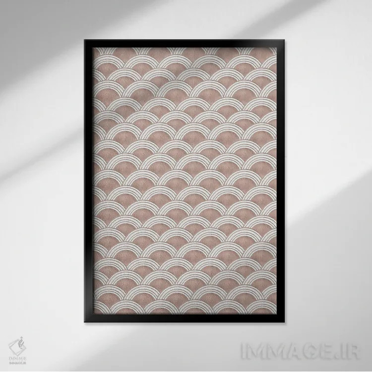 تابلو موج ژاپنی با درخشش رزگلد I اثر هنر آنیتا و بلا - نمای قابدار مشکی