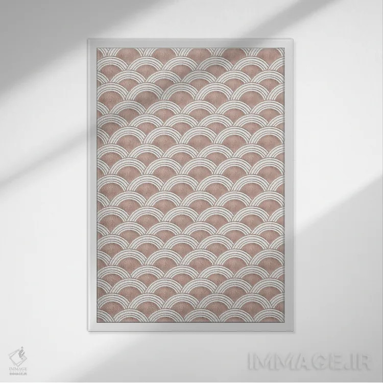 تابلو موج ژاپنی با درخشش رزگلد I اثر هنر آنیتا و بلا - نمای قابدار سفید