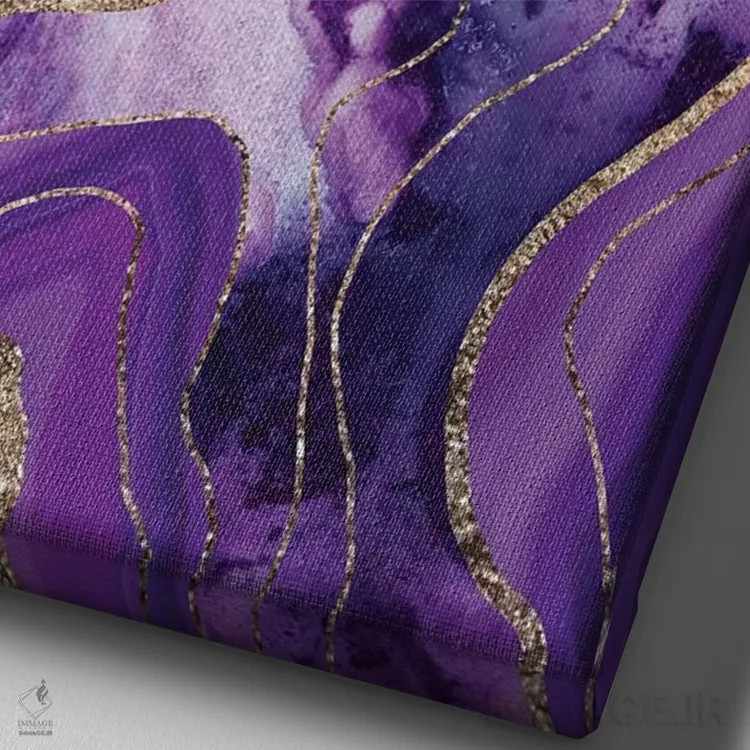 تابلو عقیق مرمر مایع درخشان پرزرقوبرق IV اثر هنر آنیتا و بلا - نمای نزدیک بافت بوم