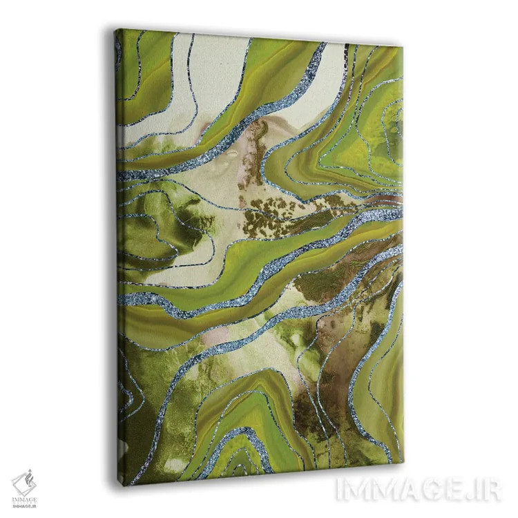 تابلو عقیق مرمر مایع پرزرقوبرق VI اثر هنر آنیتا و بلا - نمای پرسپکتیو محصول