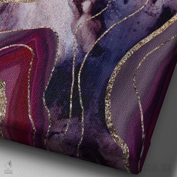 تابلو عقیق مرمر مایع پرزرقوبرق X اثر هنر آنیتا و بلا - نمای نزدیک بافت بوم