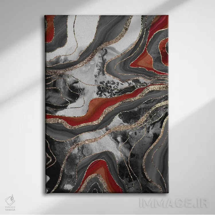تابلو عقیق مرمر مایع پرزرقوبرق XIII اثر هنر آنیتا و بلا - نمای روبهرو روی دیوار